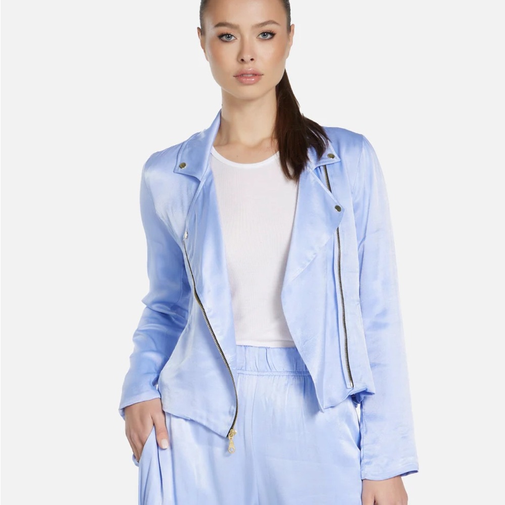 NWOT Michael Lauren GALVESTON MOTO JACKET - Light Purple * SOLD OUT * in XS